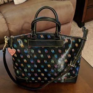 EEUC Dooney & Bourke Black  Multi-Color DB Satchel